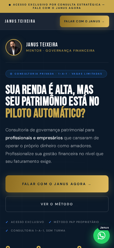 Prévia mobile do site Habitus Financeiros